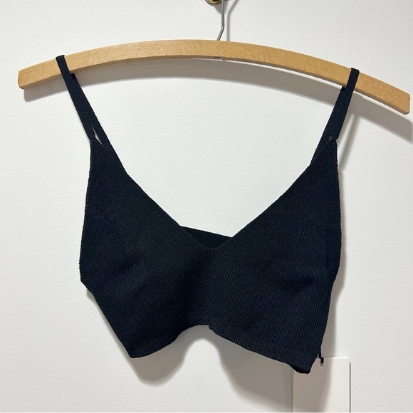 Jacquemus La Montagna Le Bandeau Valensole Bra Size XL NWT Black Ribbed New - Picture 6 of 16